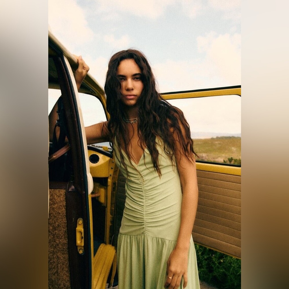 Zara Light Green Maxi Dress - Picture 4 of 12